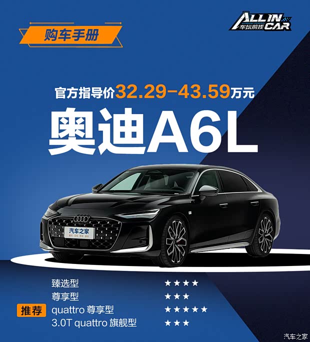 推荐quattro尊享型 奥迪A6L购车手册